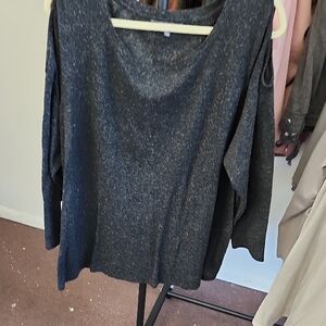 Lisa Rinna Collection Charcoal Knit Top